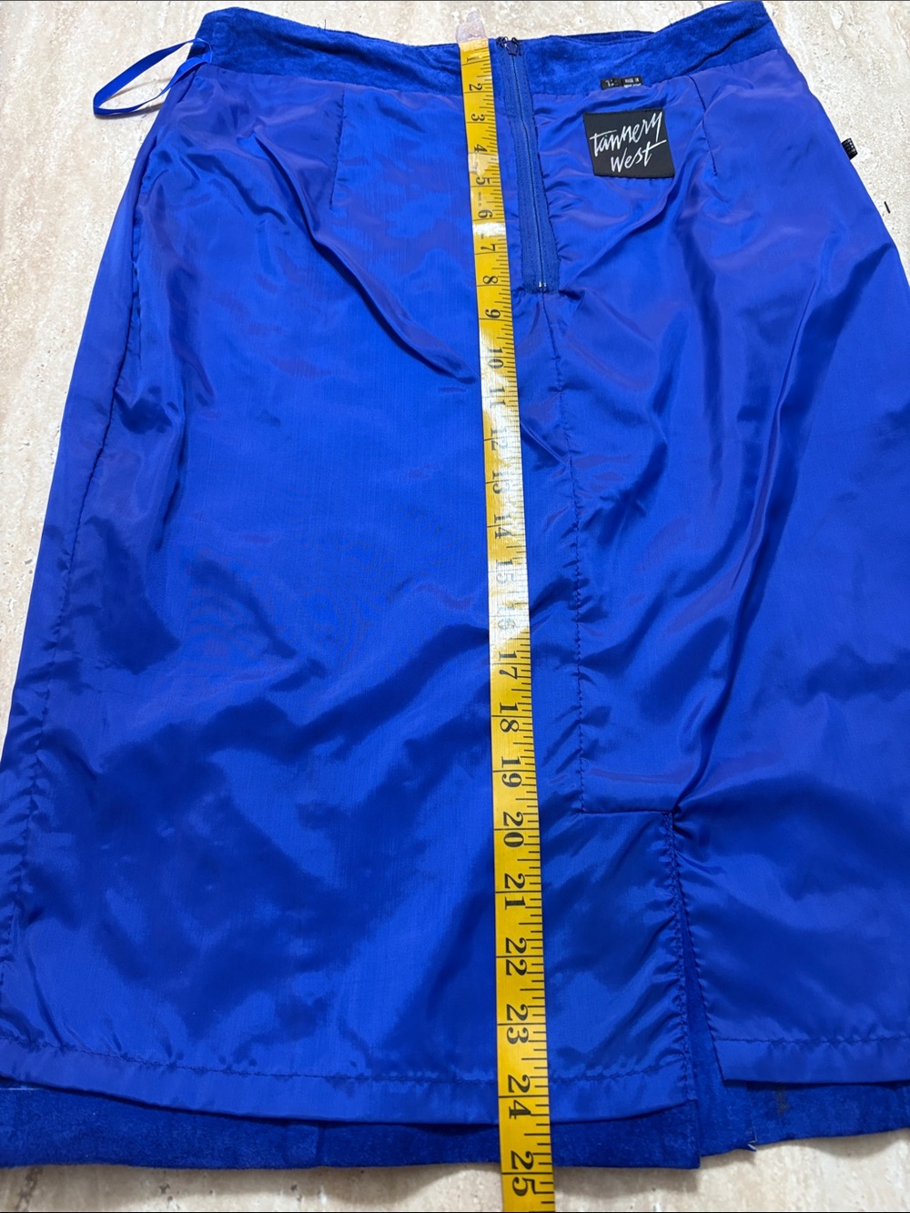 Beautiful vintage blue tannery West genuine suede pencil skirt suit. - Picture 5 of 12